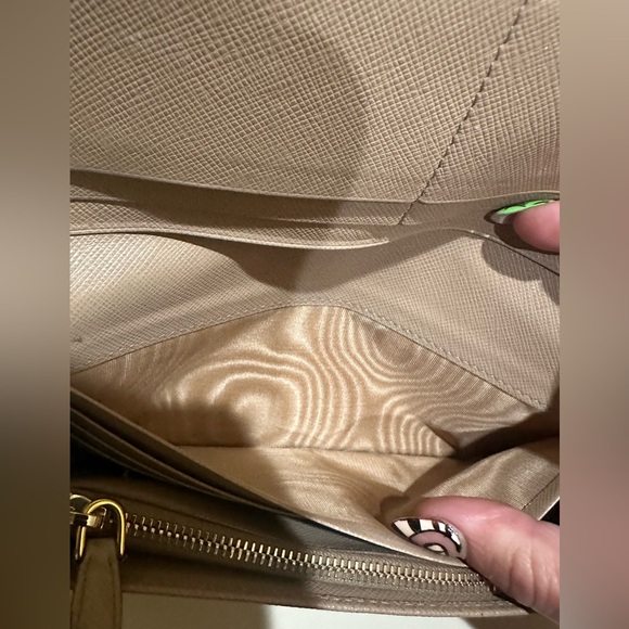 Prada Taupe Bow Continental Double snap Wallet - Picture 8 of 11